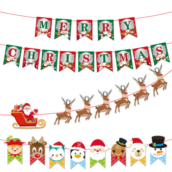 2023 Christmas Decorations Paper Banner Santa Claus Party Scene Layout