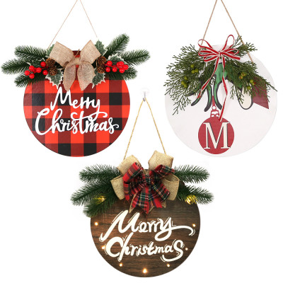 Christmas Decorations Doors Wooden Letter Tags With Led Lights