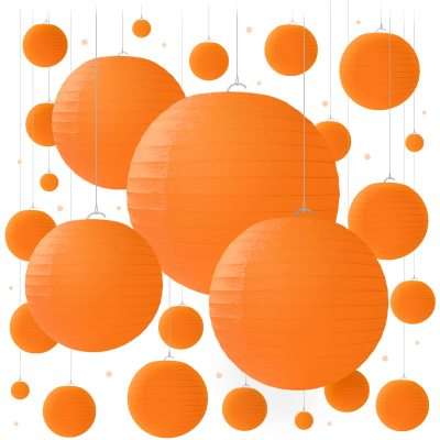 25pcs Orange Paper Lanterns for Party Decorations about Birthdays Christmas Weddings and Special Occasions