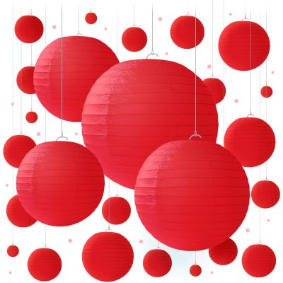 25pcs Red Paper Lanterns for Party Decorations about Birthdays Christmas Weddings and Special Occasions