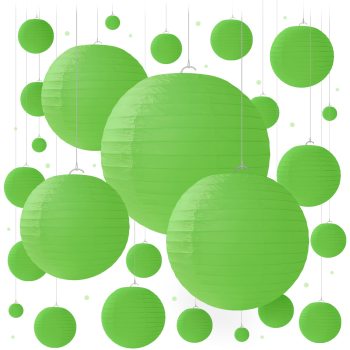 25pcs Green Paper Lanterns for Party Decorations about Birthdays Christmas Weddings and Special Occasions