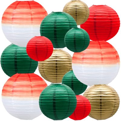 14 pcs paper lanterns mixed red cute Chinese paper lanterns decorated Christmas party supplies