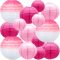 14 pcs paper lanterns pink cute Chinese paper lanterns decorated baby party supplies