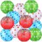 12 Pcs Christmas Party Paper Lanterns with LED Light Colorful Christmas Paper Lantern Lamps
