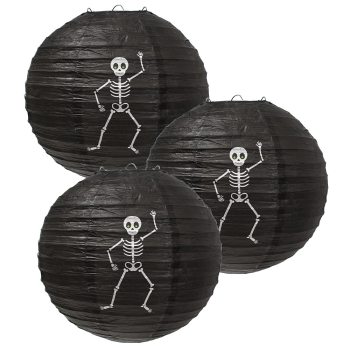 3pcs Halloween Party Themed Hanging Dance Skeleton Paper Lanterns