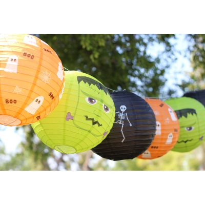 3pcs Halloween Party Themed Hanging Dance Skeleton Paper Lanterns