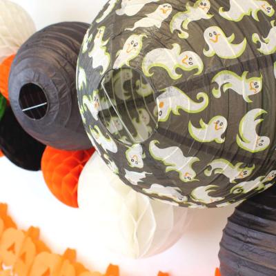 3pcs Halloween Party Themed Hanging Cute Ghosts Paper Lanterns