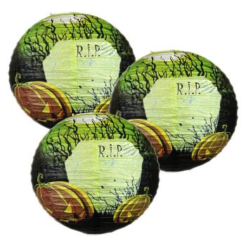 3pcs Halloween Party Themed Hanging Cute Graveyard cartoon Lanterns