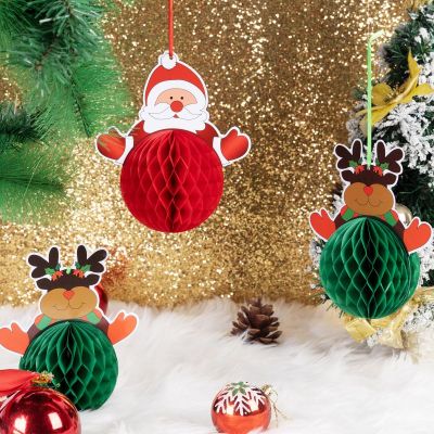 Boules de Noël en nid d'abeille | Décorations de Noël Fournisseur de décorations de fête de Noël