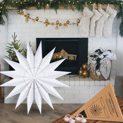 Grandes Lanternes Étoiles en Papier de Noël | Fabricant de lampes en papier étoile à 16 branches
