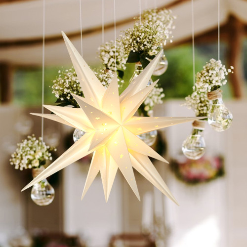 Decorative 3D Luminous Star | 23 inch LED Christmas Star Christmas Decorations Supplier