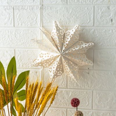 Custom White Christmas Star Lanterns | Snowflake Paper Star Lights for Snowless Nights