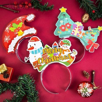 Custom 6 PCS Cute Christmas Headbands | Christmas Hats Toppers for Christmas Party Photos Booths