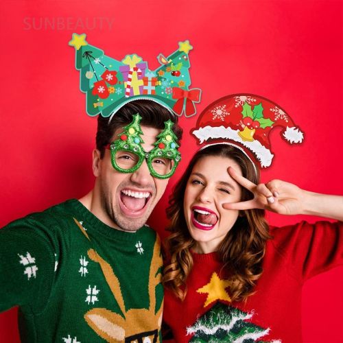 Custom 6 PCS Cute Christmas Headbands | Christmas Hats Toppers for Christmas Party Photos Booths