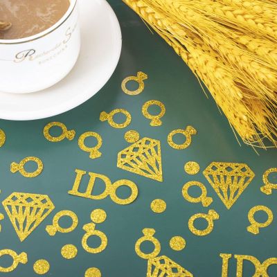 Diamond Ring Engagement Paper Confetti  | 500Pcs Gold Confetti Paper Table Decoration