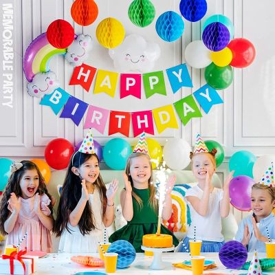 Colorful Rainbow Hanging Tissue Paper Honeycomb Balls Party Decorations Manufacturer