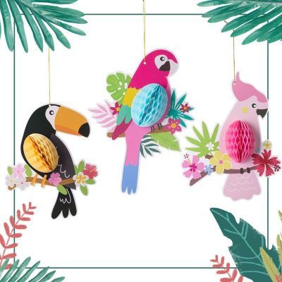 Tropical Bird Honeycomb Balls | Parrot Honeycomb Paper Decorations Supplier