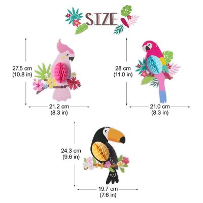 Tropical Bird Honeycomb Balls | Parrot Honeycomb Paper Decorations Supplier