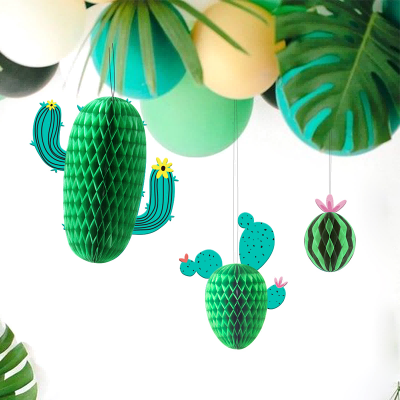 SUNBEAUTY Cactus Watermelon Honeycomb Decorations Kit for Party Supplies Wholesale