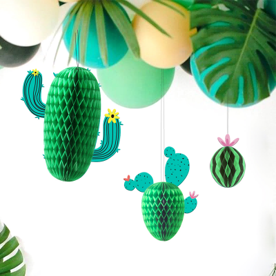 JOYEET Kit de décorations en nid d'abeille Cactus pastèque pour fournitures de fête en gros