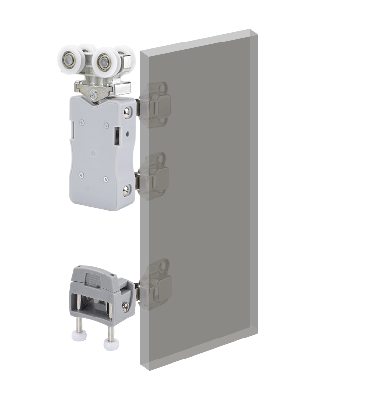 Aluminum Bi-Folding Door Hardware Track Door Slide Rail Hardware Accessories for Cabinet