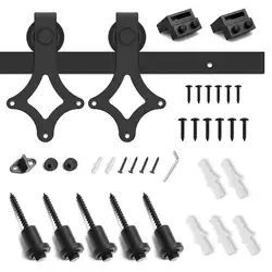 Basic Rhombus shape Steel Barn Door Hardware Kit