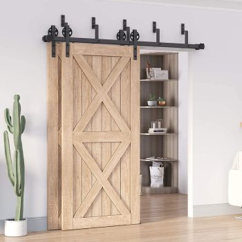 Low Ceiling Bypass Steel Barn Door Hardware Kit