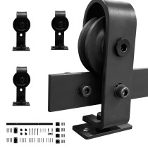 5.4 FT Bifold Barn Door Hardware Kit with J Shape Hanger