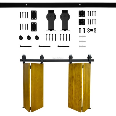 5.4 FT Bifold Barn Door Hardware Kit with J Shape Hanger