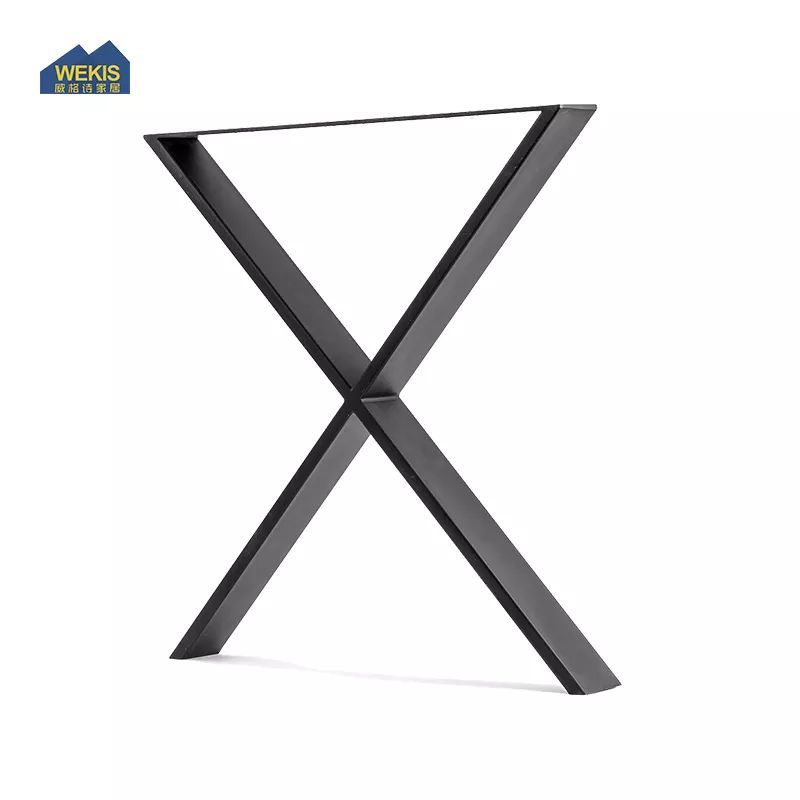 perna de mesa de metal em forma de X