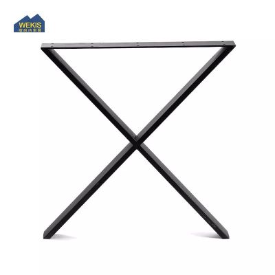 Perna de mesa de metal em forma de X para mesa de jantar