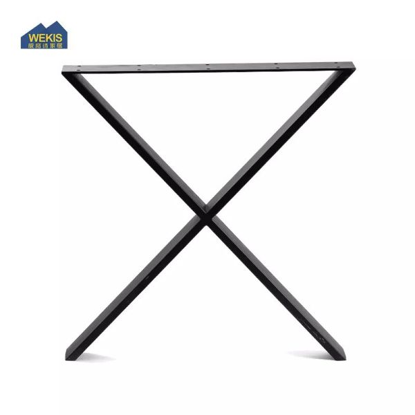 Pata de mesa de metal en forma de X para mesa de comedor