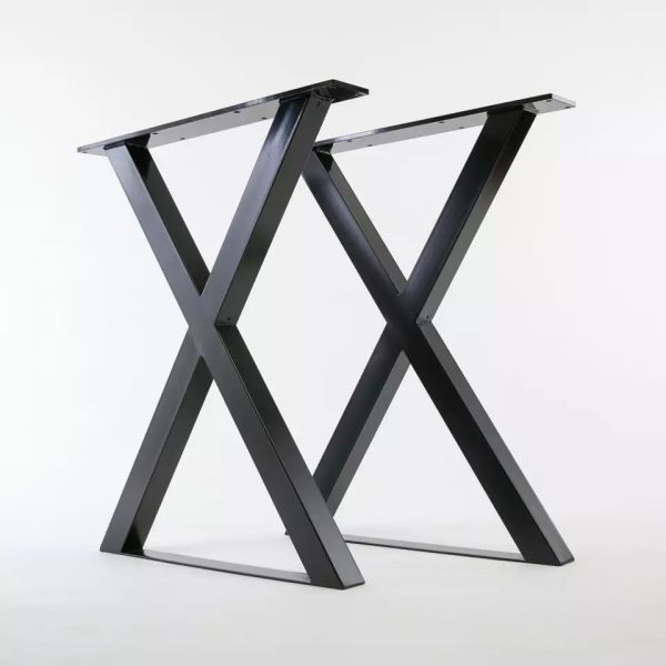 Pata de mesa de metal con tubo en forma de X para mesa de comedor
