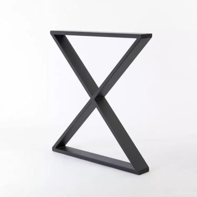 Pied de table en métal à tube carré en forme d'entonnoir