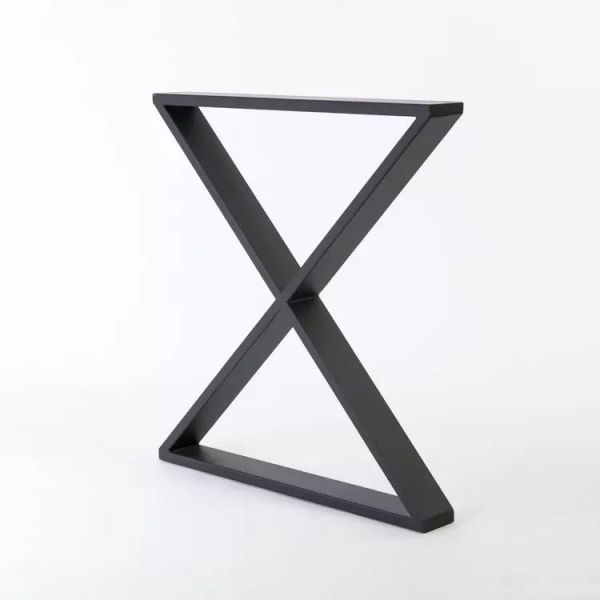 Pata de mesa de metal de tubo cuadrado con forma de embudo