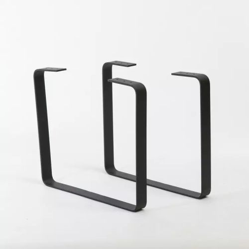 Pata de mesa de metal en forma de U negra para banco