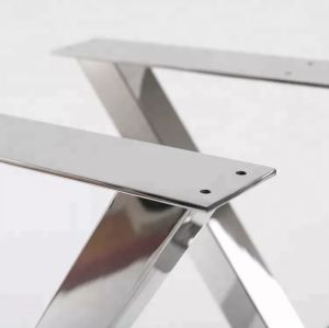 Perna de mesa de aço inoxidável em forma de X