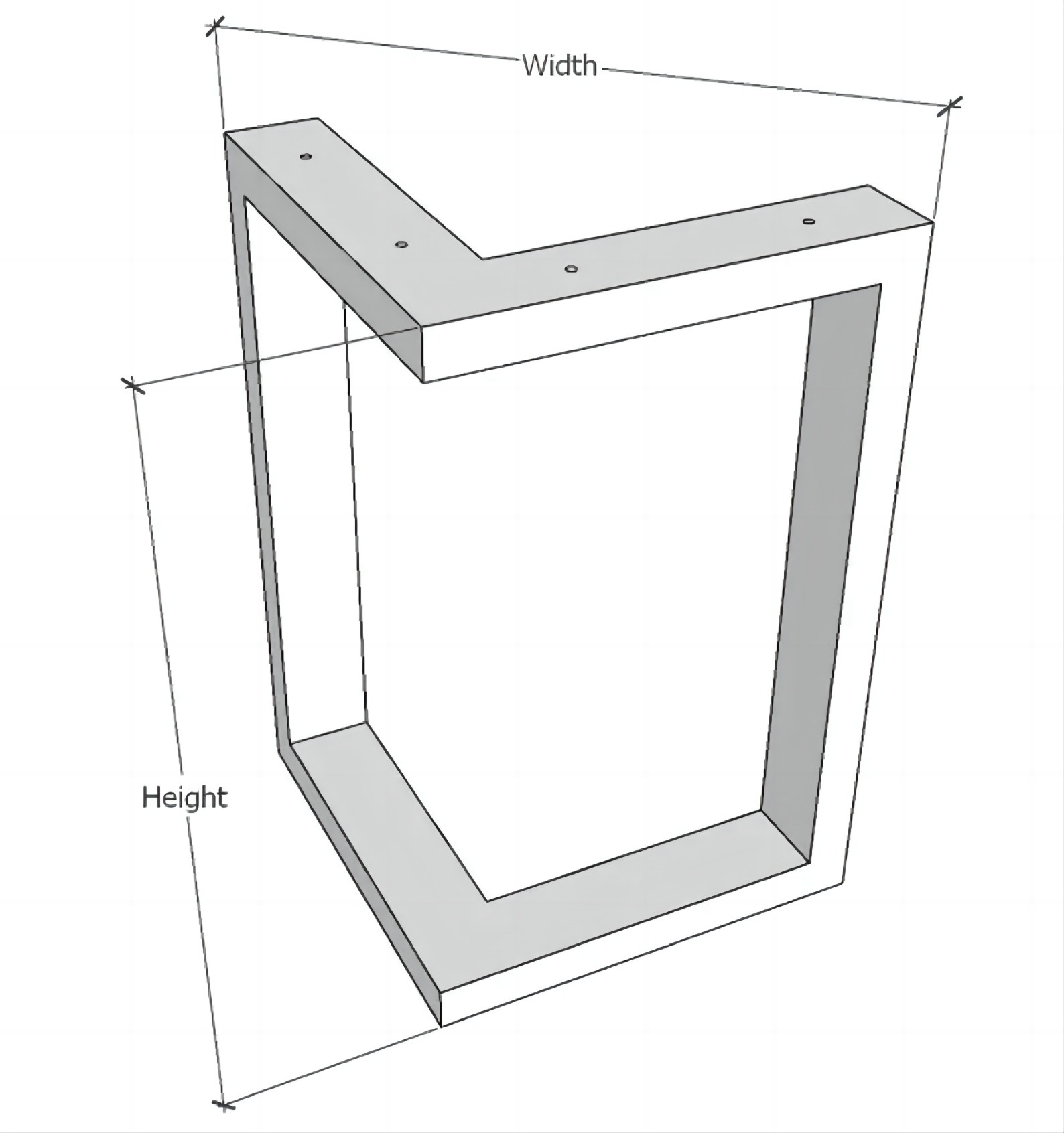 steel dining table legs dimensions