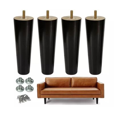 WEKIS Wooden Sofa Legs for Couch in Espresso Color