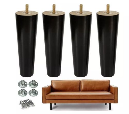 WEKIS Wooden Sofa Legs for Couch in Espresso Color
