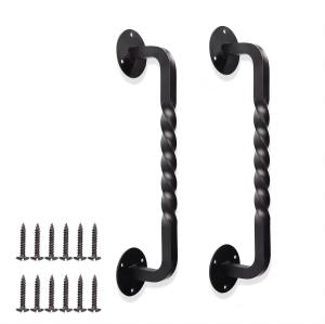 WEKIS Cast Iron Twisted Wrought Barn Door Handle