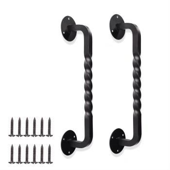 WEKIS Cast Iron Twisted Wrought Barn Door Handle