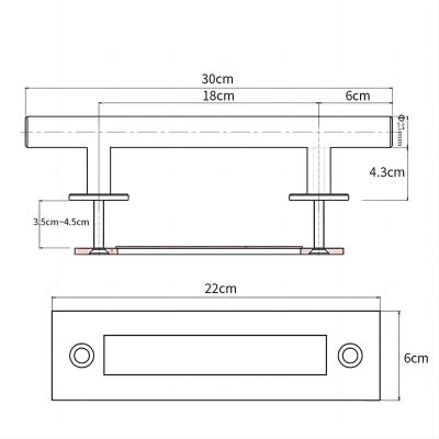 WEKIS Square Shape Stainless Sliding Barn Door Handle
