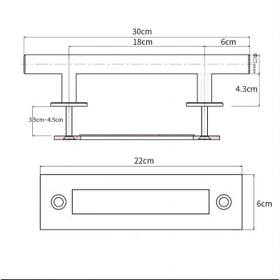 WEKIS Modern Barn Door Handle Recessed Invisible Pull And Flush