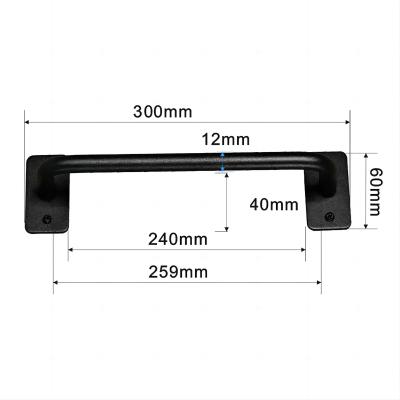 WEKIS Square Shape Powder Coating Black Barn Door Handle