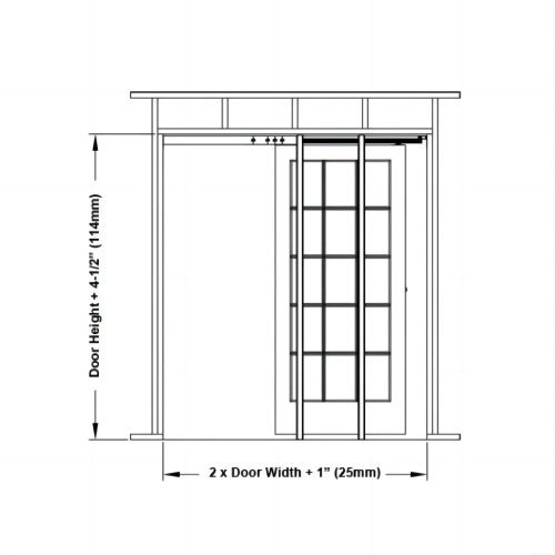 WEKIS Kit de herrajes para puertas empotradas para puertas corredizas individuales