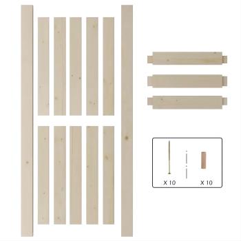 WEKIS Frameless H-brace DIY Unfinished Solid Pine Wood Door