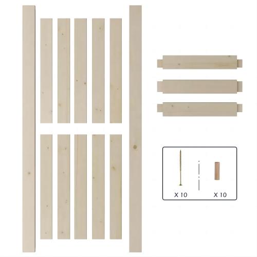 WEKIS Puerta de madera de pino macizo sin terminar DIY en forma de H sin marco