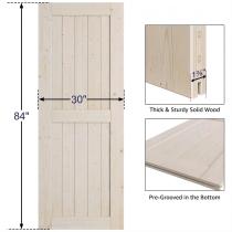 WEKIS Frameless H-brace DIY Unfinished Solid Pine Wood Door