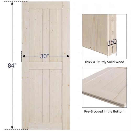 WEKIS Puerta de madera de pino macizo sin terminar DIY en forma de H sin marco